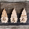 Set of 3 Gnome Ice Cream Lover Ornament Wood Blanks