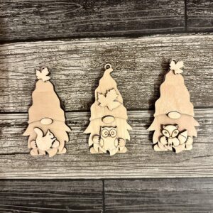 Woodland Friends Gnome Ornament Set