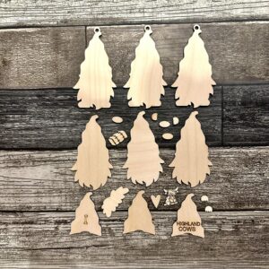 Highland Cow Gnome Ornaments