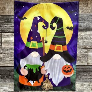 Halloween Witch Gnomes Garden Flag