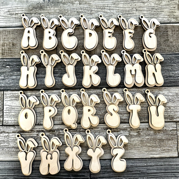 Bunny Alphabet Individual Letter Easter Basket Tags